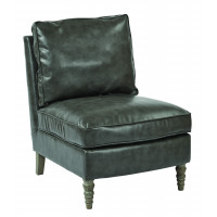OSP Home Furnishings SB258-BD26 Martin Accent Chair in Pewter Bonded Leather with Solid Wood Legs